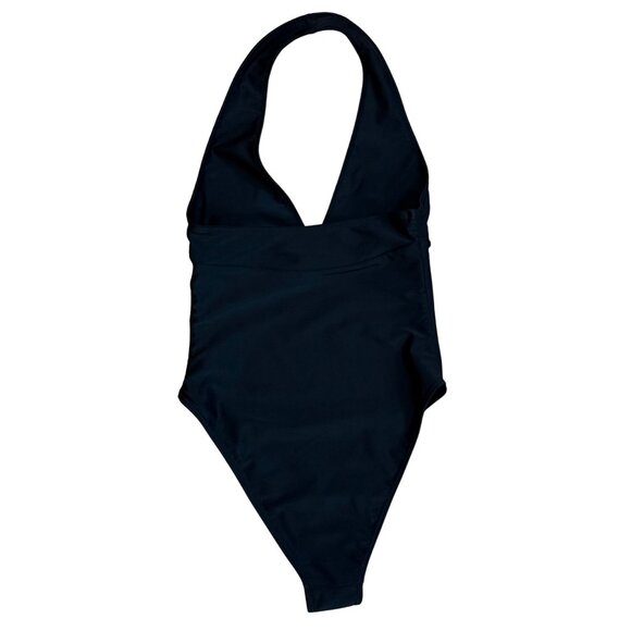 231. C. DESIGN Australia HALTER MAILLOT Black One Piece Swimsuit $186 EUC XS - Picture 5 of 6
